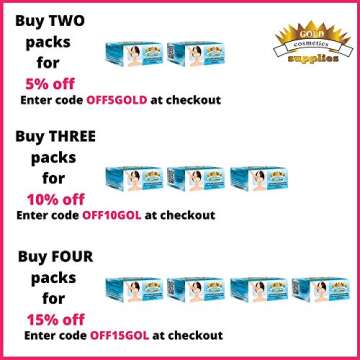 Gold Cosmetics & Supplies Brand - 150 Pairs Disposable DRY Non-woven EYE PADS for Eyelash Tinting & Lash Extension (Non-Sticky, NON-Adhesive)