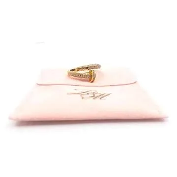 Stylish Nail Ring in Sterling Silver & 18K Gold
