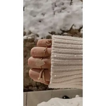 Stylish Nail Ring in Sterling Silver & 18K Gold