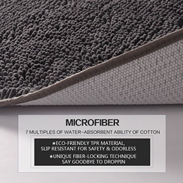 MAYSHINE Plush Chenille Bath Mat Soft Non-Slip Area Rug