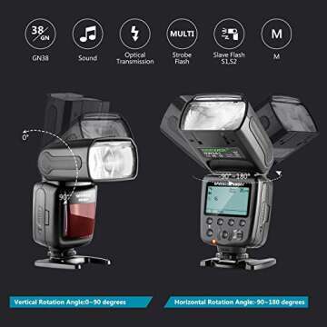 Neewer NW561 LCD Display Flash Speedlite for Canon Nikon Panasonic Olympus Pentax Fijifilm and Sony with Mi Hot Shoe，DSLR and Mirrorless Cameras with Standard Hot Shoe