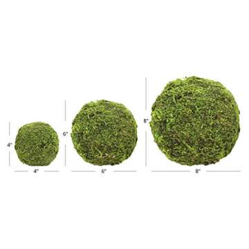 Koyal Wholesale 6-Pack Green Moss Balls, 6-Inch