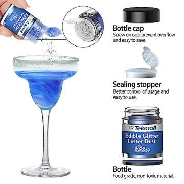 Edible Glitter for Drinks and Desserts | 12 Colors Available