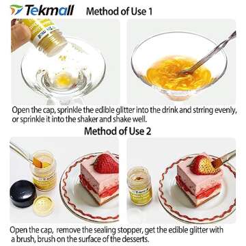 Edible Glitter for Drinks and Desserts | 12 Colors Available