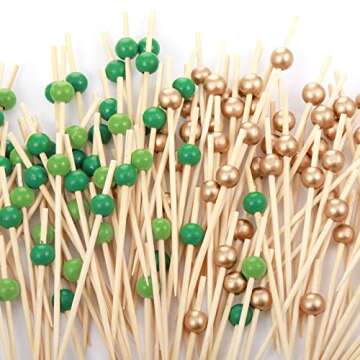 Patelai 120 Pcs Bamboo Cocktail Picks for Stylish Appetizers