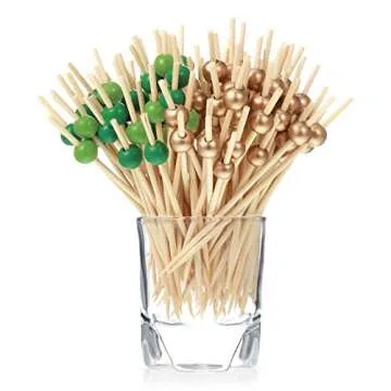 Patelai 120 Pcs Bamboo Cocktail Picks for Stylish Appetizers