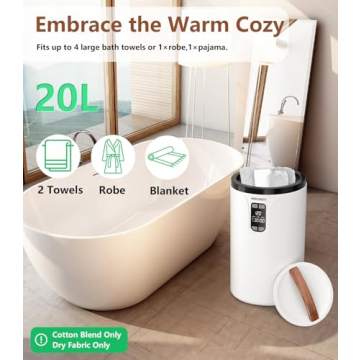 MAPLEPARTY 20L Towel Warmer with Adjustable Timer