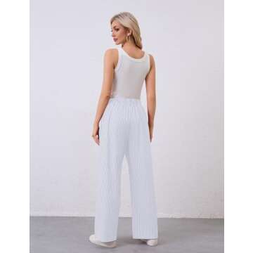 HOCANDY Womens Y2K Striped Lounge Pants Low Rise Elastic Waist Pajamas Pants Casual Loose Wide Leg T...