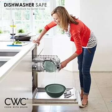 COOK WITH COLOR Mixing Bowls with Lids - 12 Piece Plastic Nesting Bowls Set includes 6 Prep Bowls and 6 Lids, Microwave Safe (Teal)