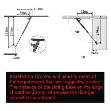 10 Inch Gas Struts for Lids and Doors – 100N Force
