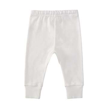 Owlivia Organic Cotton Baby Boy Girl 3-Pack Wiggle Pants Jogging Pants (3pack Off-White, 0-3Months)