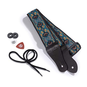 KLIQ Vintage Woven Guitar Strap - Comfortable & Stylish for All Guitars