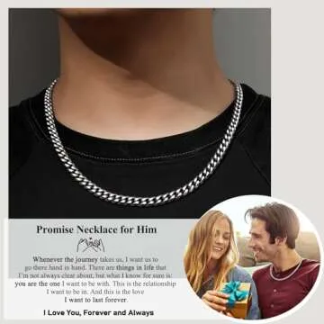 PINKDODO Sweetest Day Gifts for Boyfriend Promise Necklace for Him Boyfriend Valentines Day Gifts Pr...