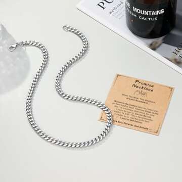 PINKDODO Sweetest Day Gifts for Boyfriend Promise Necklace for Him Boyfriend Valentines Day Gifts Presents Ideas Birthday Christmas Anniversary I Love You Cute Cool Him BF Men