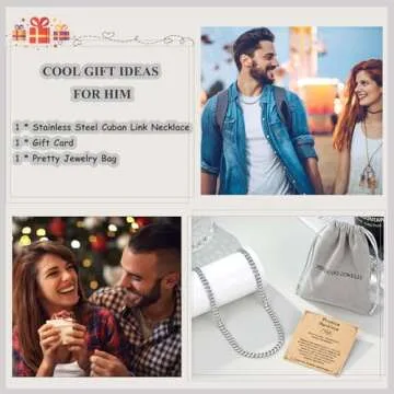 PINKDODO Sweetest Day Gifts for Boyfriend Promise Necklace for Him Boyfriend Valentines Day Gifts Presents Ideas Birthday Christmas Anniversary I Love You Cute Cool Him BF Men