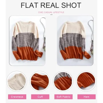 Stylish Color Block Bat Sleeve Pullover Sweater