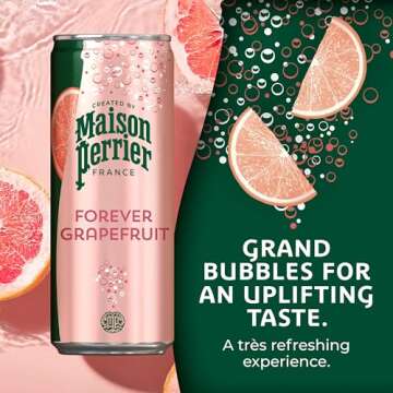 Maison Perrier Forever Grapefruit Sparkling Water - Refreshing 0 Calorie Beverage in Convenient Cans