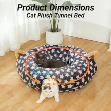 Luckitty Cat Tunnel Bed - Plush, Flexible Design for Happy Pets