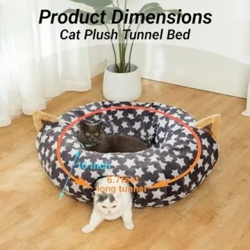 Luckitty Cat Tunnel Bed - Plush, Flexible Design for Happy Pets