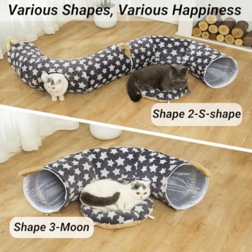 Luckitty Cat Tunnel Bed - Plush, Flexible Design for Happy Pets