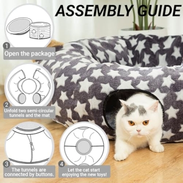 Luckitty Cat Tunnel Bed - Plush, Flexible Design for Happy Pets