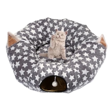 Luckitty Cat Tunnel Bed - Plush, Flexible Design for Happy Pets