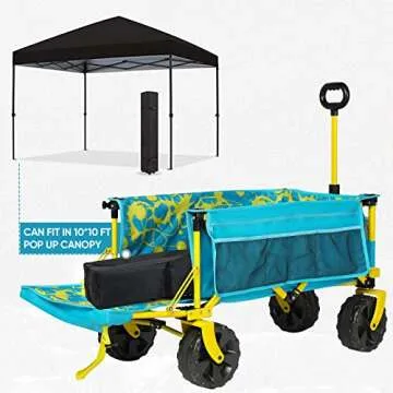 Beach Wagon Cart with Big Wheels for Outdoor Adventures