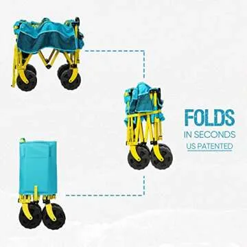 Beach Wagon Cart with Big Wheels for Outdoor Adventures