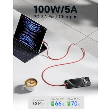100W USB C to USB C Cable - 2-Pack Fast Charge