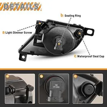 AUTOWIKI Fog Lamp Compatible With 2008 2009 2010 BMW 5 Series E60/E61 525i 528i 528xi 530i 535i 535xi 550i Fog lights Assemblies 1 Pair (Clear Lens)