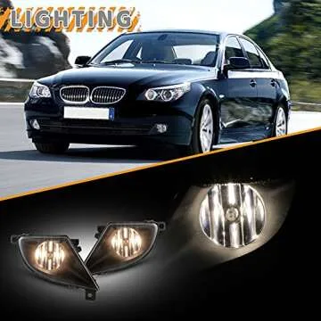 AUTOWIKI Fog Lamp Compatible With 2008 2009 2010 BMW 5 Series E60/E61 525i 528i 528xi 530i 535i 535xi 550i Fog lights Assemblies 1 Pair (Clear Lens)