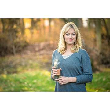 Epica glass bottles with lids – 17.5 oz glass water bottles, reusable glass juice bottles with lids for storing juices, reusable water bottles durable & ecofriendly set of 6