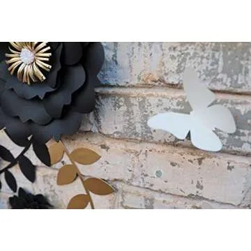 Fonder Mols 3D Paper Flower Decorations(Set of 13, White Black Gold), Giant Paper Flowers for Wedding Backdrop, Graduation Party, Bridal Shower, Halloween Centerpieces, Nursery Wall Decor