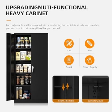 INTERGREAT 72" Tall Lockable Metal Storage Cabinet