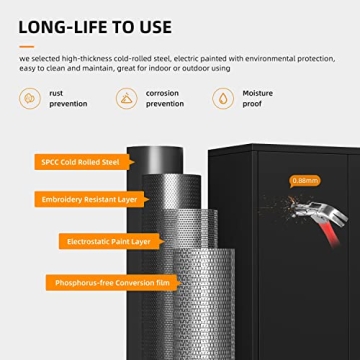 INTERGREAT 72" Tall Lockable Metal Storage Cabinet