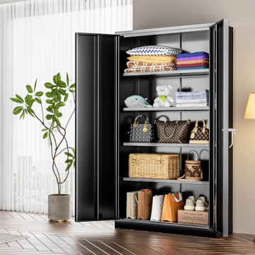 INTERGREAT 72" Tall Lockable Metal Storage Cabinet