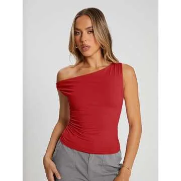 Trendy Queen Womens Off The Shoulder Tops Summer Shirts Going Out Crop Tank Top Plus Size Y2K Fashio...