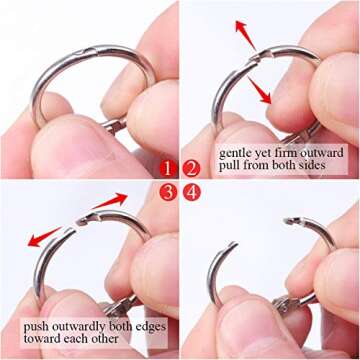 Antner 100Pcs Loose Leaf Binder Rings, 0.75" Diameter, Nickel Plated Book Binder Rings, Metal Paper Rings Keychain Key Rings Index Cards Notebook Rings for School Office