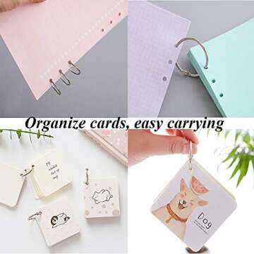 Antner 100Pcs Loose Leaf Binder Rings, 0.75" Diameter, Nickel Plated Book Binder Rings, Metal Paper Rings Keychain Key Rings Index Cards Notebook Rings for School Office