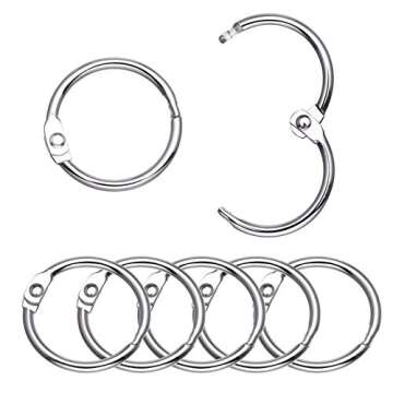 Antner 100Pcs Loose Leaf Binder Rings, 0.75" Diameter, Nickel Plated Book Binder Rings, Metal Paper Rings Keychain Key Rings Index Cards Notebook Rings for School Office