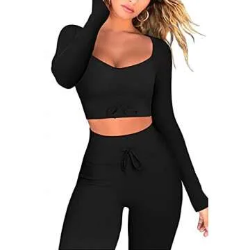 Stylish QINSEN Women's Yoga 2 Piece Activewear Set