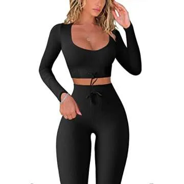 Stylish QINSEN Women's Yoga 2 Piece Activewear Set