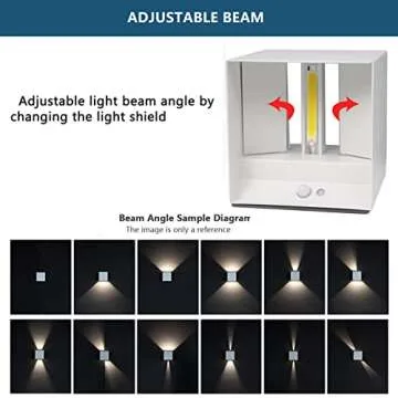 Battery Operated Wall Sconces Set of 2 with Motion Detector, 6W LED Battery Powered Wall Lights Without Wiring USB Rechargeable Wall Lamp with Switch, Magnetic Light 3000K Adjustable Beam Angle