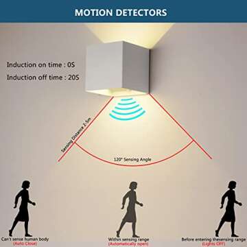 Battery Operated Wall Sconces Set of 2 with Motion Detector, 6W LED Battery Powered Wall Lights Without Wiring USB Rechargeable Wall Lamp with Switch, Magnetic Light 3000K Adjustable Beam Angle