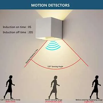 Battery Operated Wall Sconces Set of 2 with Motion Detector, 6W LED Battery Powered Wall Lights Without Wiring USB Rechargeable Wall Lamp with Switch, Magnetic Light 3000K Adjustable Beam Angle