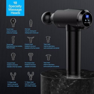 Kelices Deep Tissue Massage Gun with 8 Heads LCD Screen