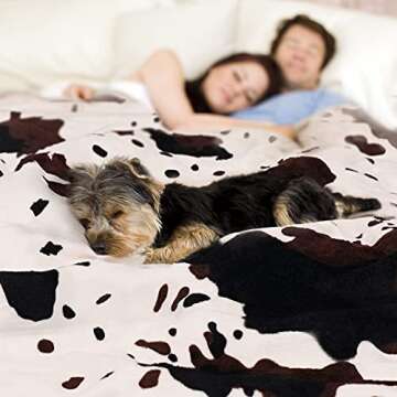 Yiyhuxf Cow Print Cozy Blanket Perfect for Gifting