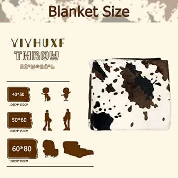 Yiyhuxf Cow Print Cozy Blanket Perfect for Gifting