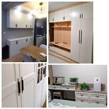 Shozafia Kitchen Cabinet Pulls - Black Cabinet Handles - 5 Pack Long Cabinet Hardware for Drawers Dresser Furniture Pulls (3.78 inches Hole Center - 6.3 inches Length)