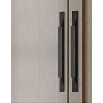 Shozafia Kitchen Cabinet Pulls - Black Cabinet Handles - 5 Pack Long Cabinet Hardware for Drawers Dresser Furniture Pulls (3.78 inches Hole Center - 6.3 inches Length)